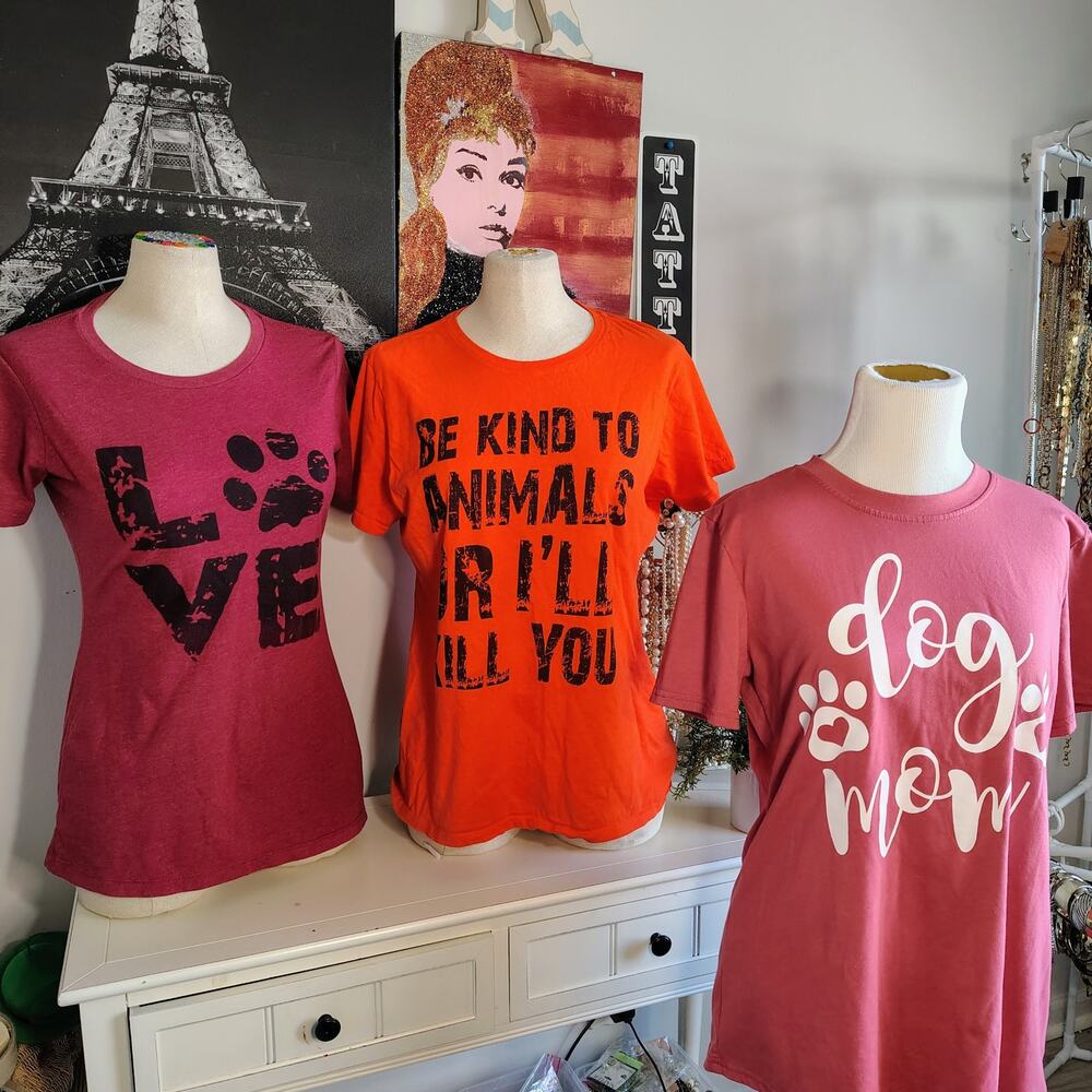 3 PIECE LOT OF COOL ANIMAL ADVOCATE T-SHIRTS